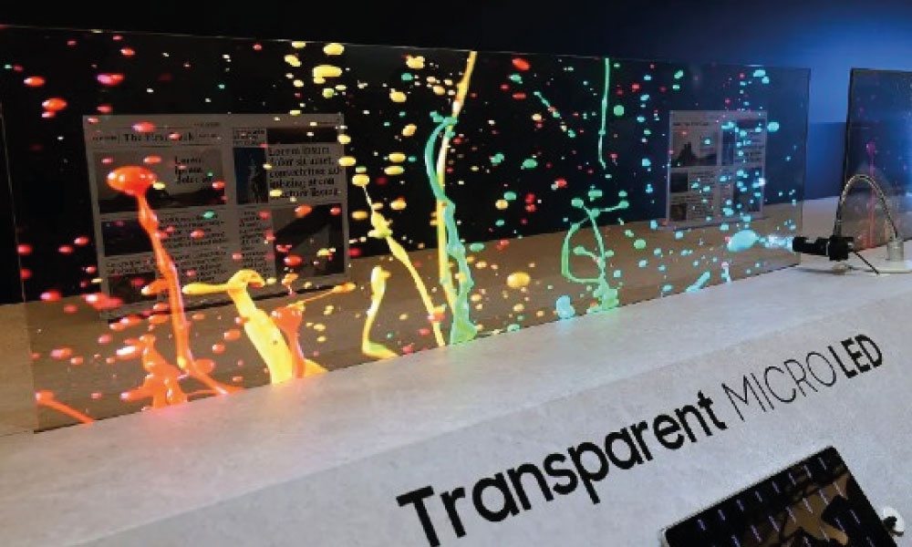 pantalla microLED transparente